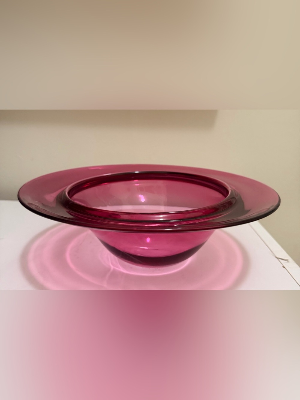 Olivia Cash Glassworks Cranberry Art Glass Bowl Signed 2008
